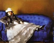 Portrait of Mme Manet on a Blue Sofa